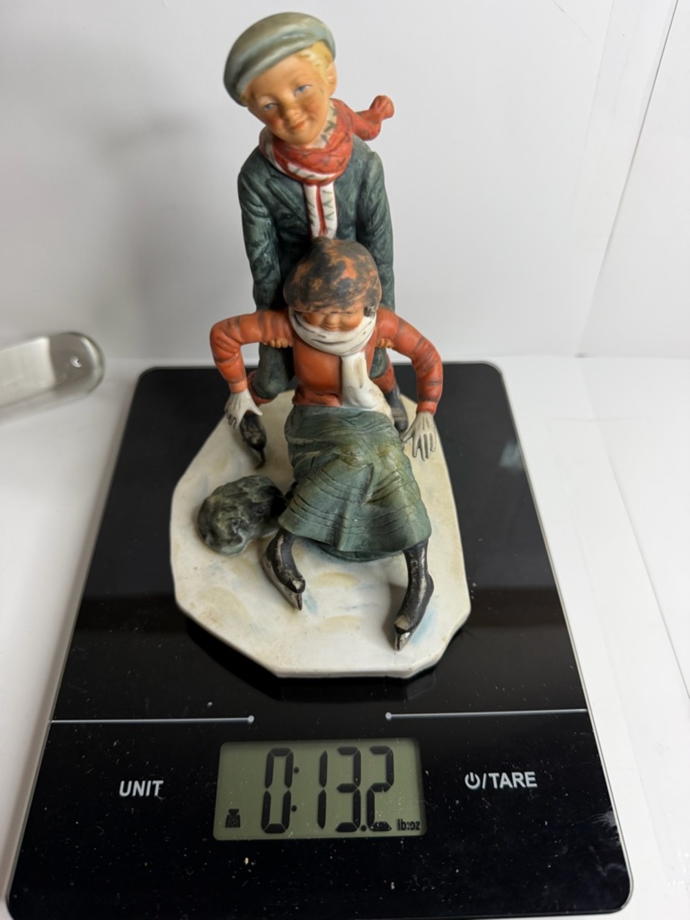 Vintage 1974 Gorham Norman Rockwell "Skating" Figurine – Saturday Evening Post - Picture 10 of 10
